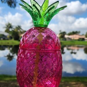 Pineapple Shaped Acrylic Cup - Pink and Green